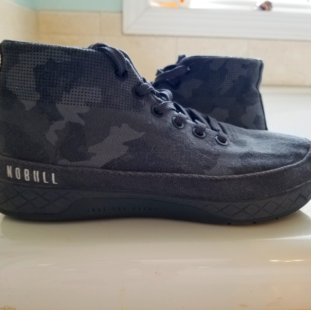 No Bull mid top canvas trainers